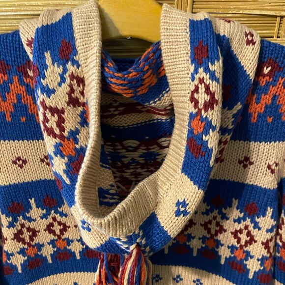 Anthropologie Sparrow Fair Isle Knit Hoodie Sweater NWT Size Small boho artsy - Picture 14 of 14